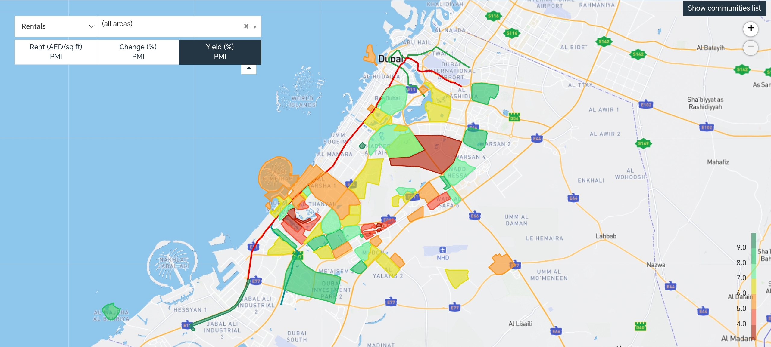 Dubai property yeild